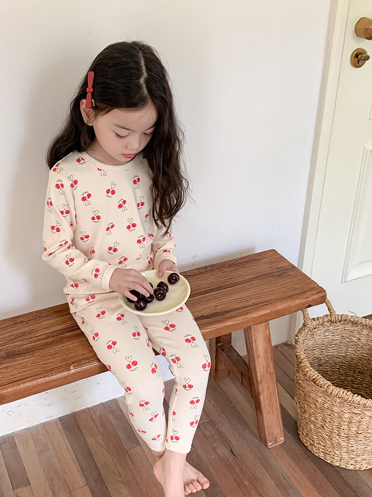 Long Sleeve Printed Pajamas 長袖 プリント パジャマ セット【mh0012243】 Ambb 長袖パジャマ