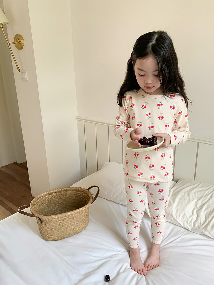 Long Sleeve Printed Pajamas 長袖 プリント パジャマ セット【mh0012243】 Ambb 長袖パジャマ