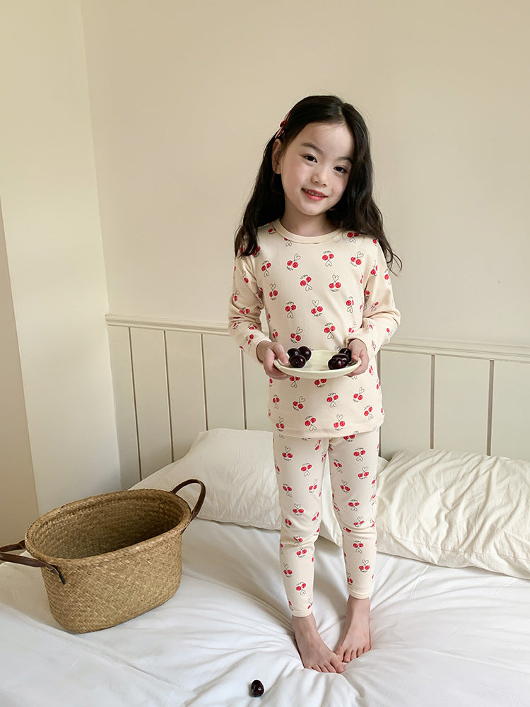 Long Sleeve Printed Pajamas 長袖 プリント パジャマ セット【mh0012243】 Ambb 長袖パジャマ