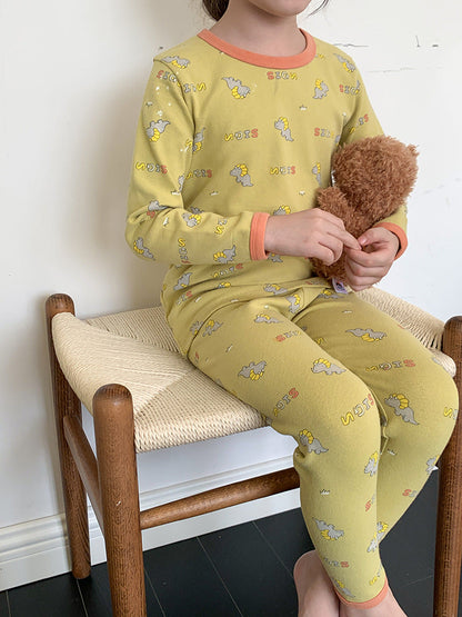 Long Sleeve Printed Pajamas 長袖 プリント パジャマ セット【mh0012243】 Ambb 長袖パジャマ