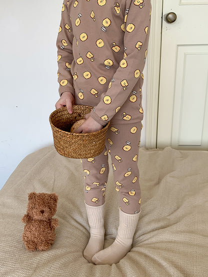 Long Sleeve Printed Pajamas 長袖 プリント パジャマ セット【mh0012243】 Ambb 長袖パジャマ