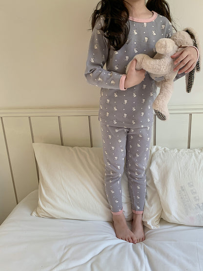 Long Sleeve Printed Pajamas 長袖 プリント パジャマ セット【mh0012243】 Ambb 長袖パジャマ