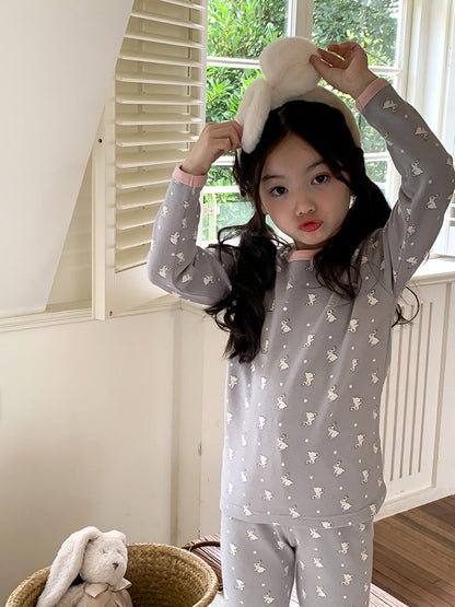 Long Sleeve Printed Pajamas 長袖 プリント パジャマ セット【mh0012243】 Ambb 長袖パジャマ