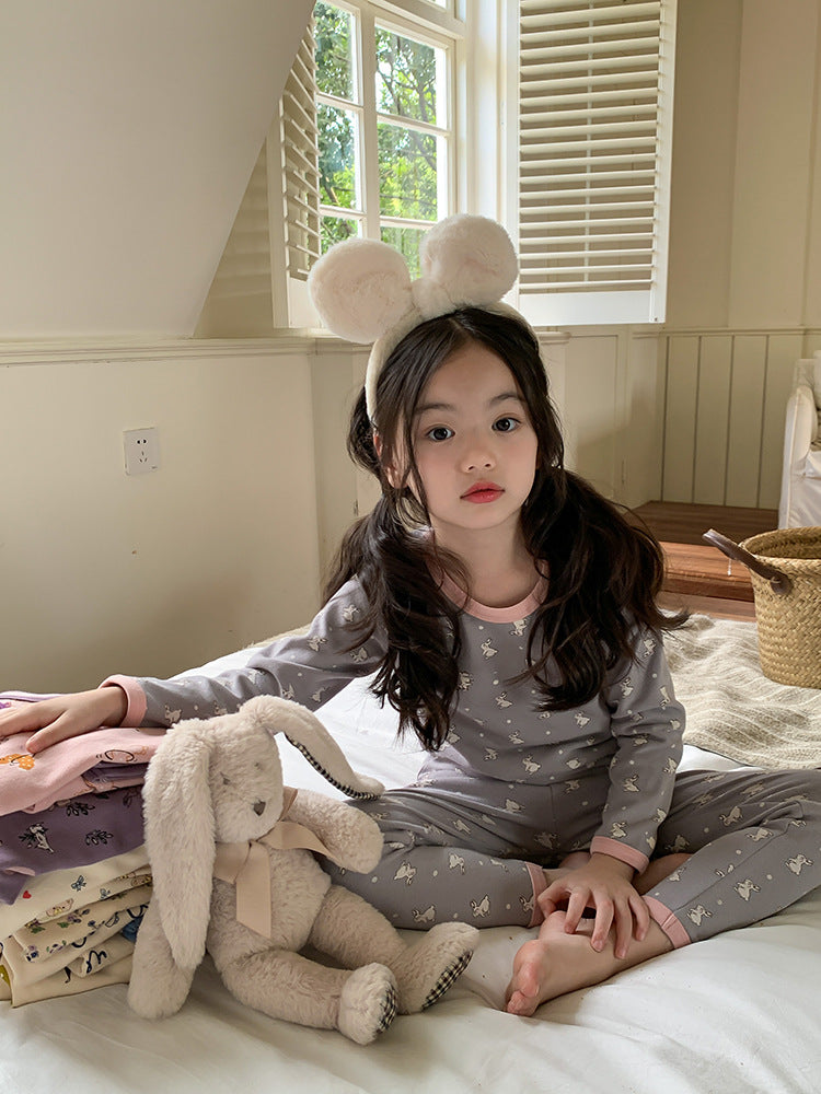 Long Sleeve Printed Pajamas 長袖 プリント パジャマ セット【mh0012243】 Ambb 長袖パジャマ