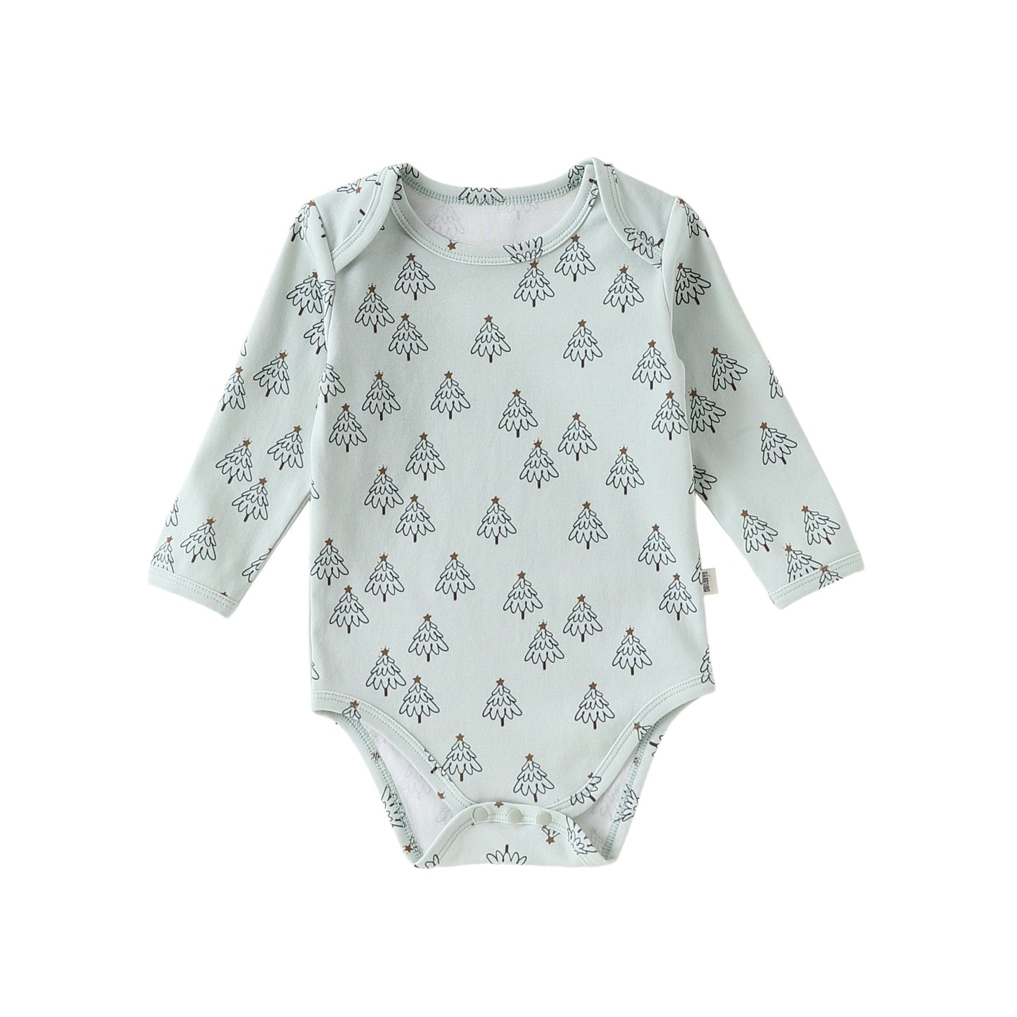 Long-Sleeve Printed Romper プリント 長袖ロンパース【mh0012326】 66cm / Small pine mamahalo shop