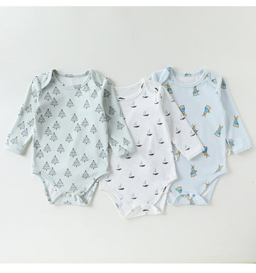Long-Sleeve Printed Romper プリント 長袖ロンパース【mh0012326】 Beitaoya