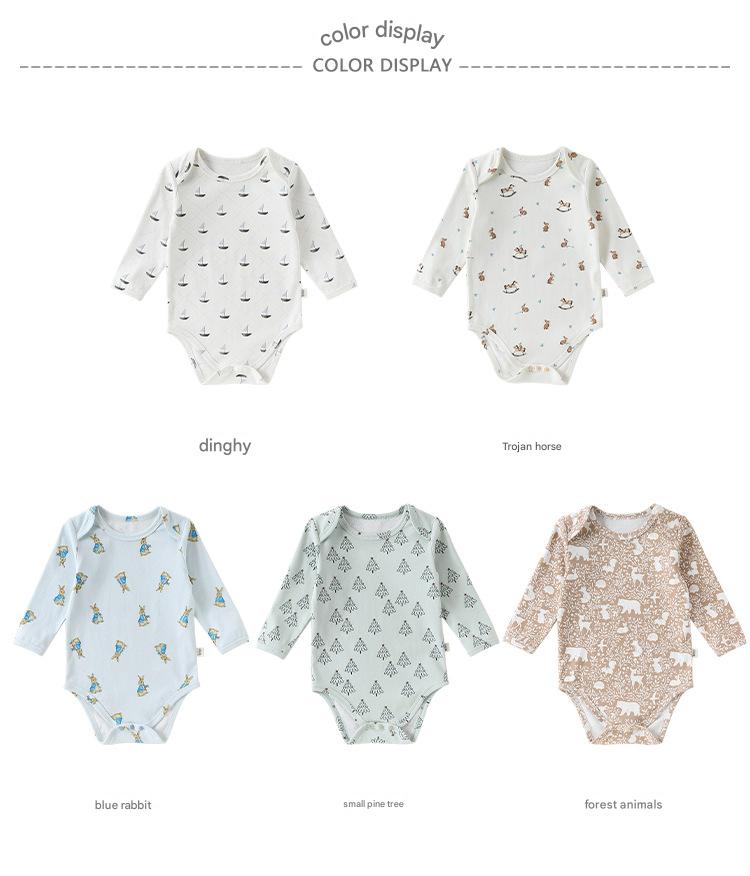 Long-Sleeve Printed Romper プリント 長袖ロンパース【mh0012326】 Beitaoya