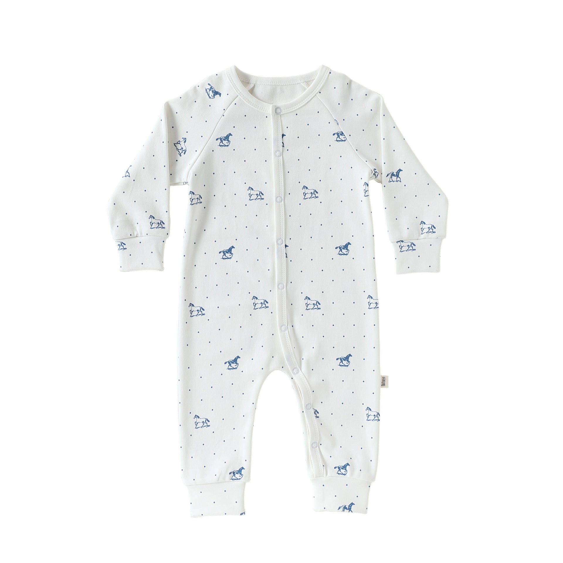 Long-Sleeve Printed Romper プリント 長袖カバーオール【mh0012327】 66cm / Polka Dot Pony mamahalo shop