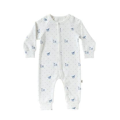 Long-Sleeve Printed Romper プリント 長袖カバーオール【mh0012327】 66cm / Polka Dot Pony mamahalo shop