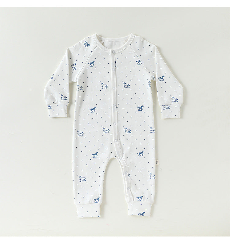 Long-Sleeve Printed Romper プリント 長袖カバーオール【mh0012327】 Beitaoya