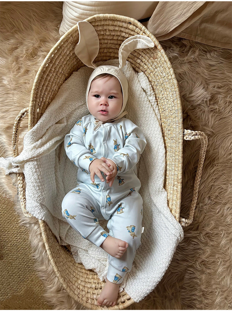 Long-Sleeve Printed Romper プリント 長袖カバーオール【mh0012327】 Beitaoya