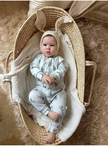 Long-Sleeve Printed Romper プリント 長袖カバーオール【mh0012327】 Beitaoya