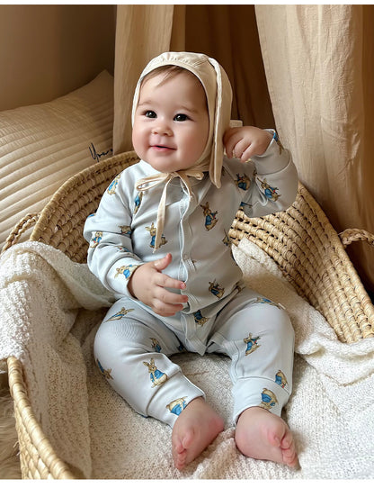 Long-Sleeve Printed Romper プリント 長袖カバーオール【mh0012327】 Beitaoya