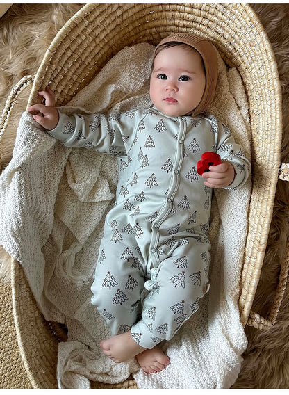 Long-Sleeve Printed Romper プリント 長袖カバーオール【mh0012327】 Beitaoya