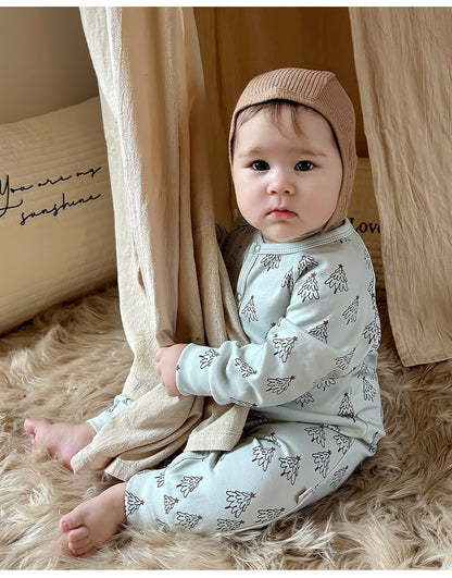 Long-Sleeve Printed Romper プリント 長袖カバーオール【mh0012327】 Beitaoya