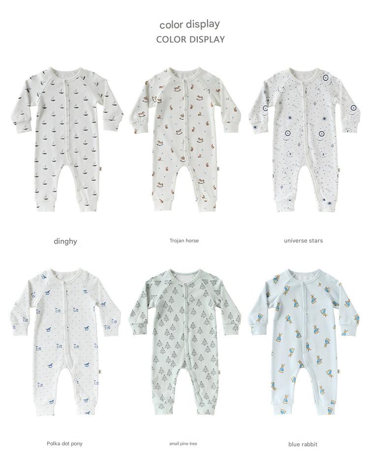 Long-Sleeve Printed Romper プリント 長袖カバーオール【mh0012327】 Beitaoya