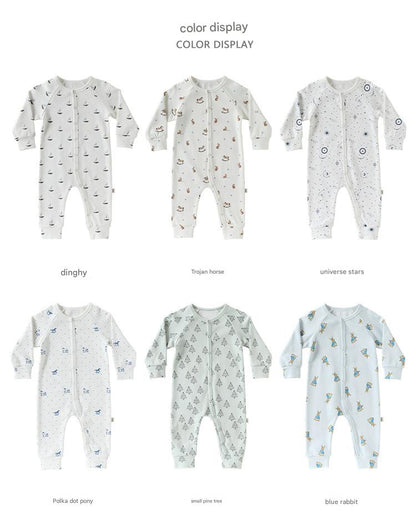 Long-Sleeve Printed Romper プリント 長袖カバーオール【mh0012327】 Beitaoya