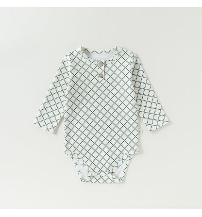 Long-Sleeve Printed Romper プリント 長袖ロンパース【mh0012331】 Beitaoya