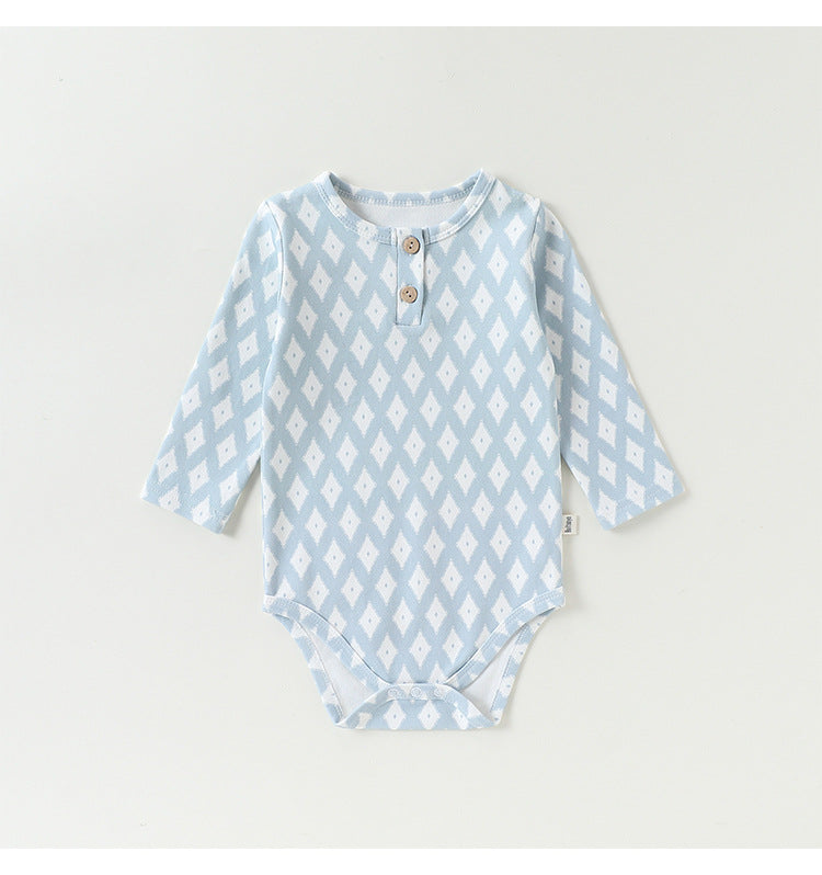 Long-Sleeve Printed Romper プリント 長袖ロンパース【mh0012331】 Beitaoya