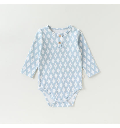 Long-Sleeve Printed Romper プリント 長袖ロンパース【mh0012331】 Beitaoya