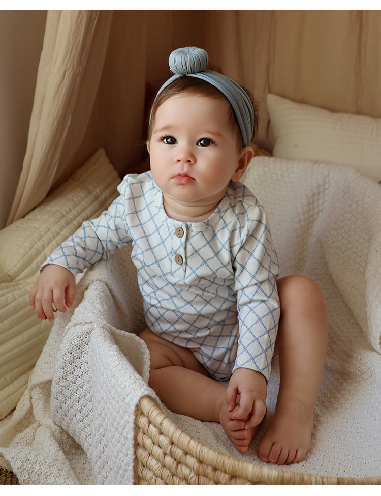 Long-Sleeve Printed Romper プリント 長袖ロンパース【mh0012331】 Beitaoya