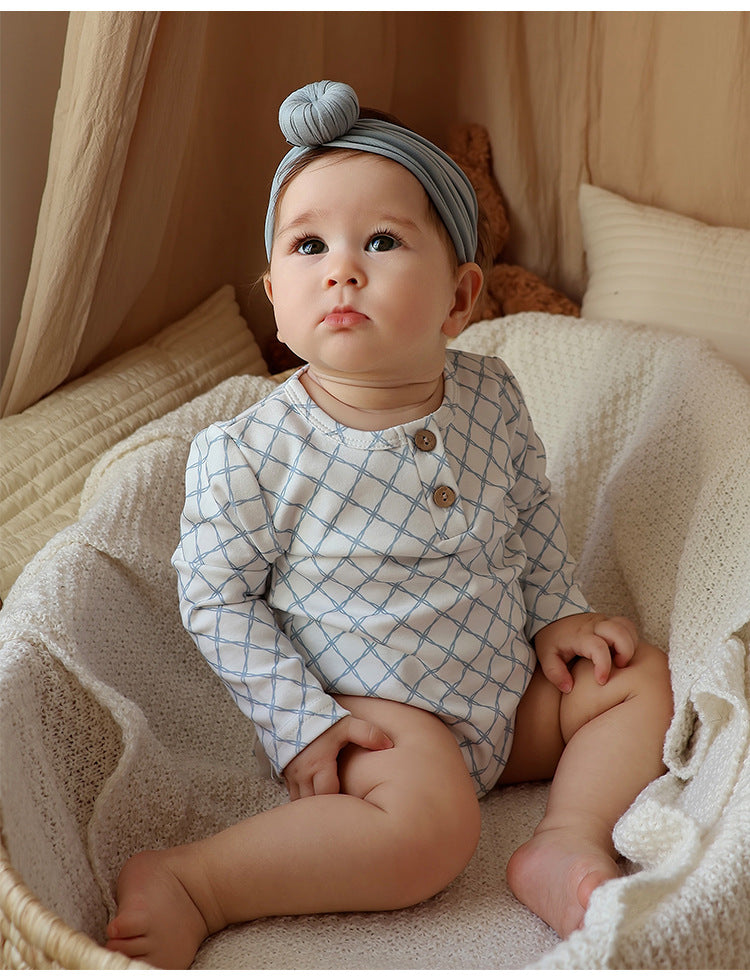 Long-Sleeve Printed Romper プリント 長袖ロンパース【mh0012331】 Beitaoya