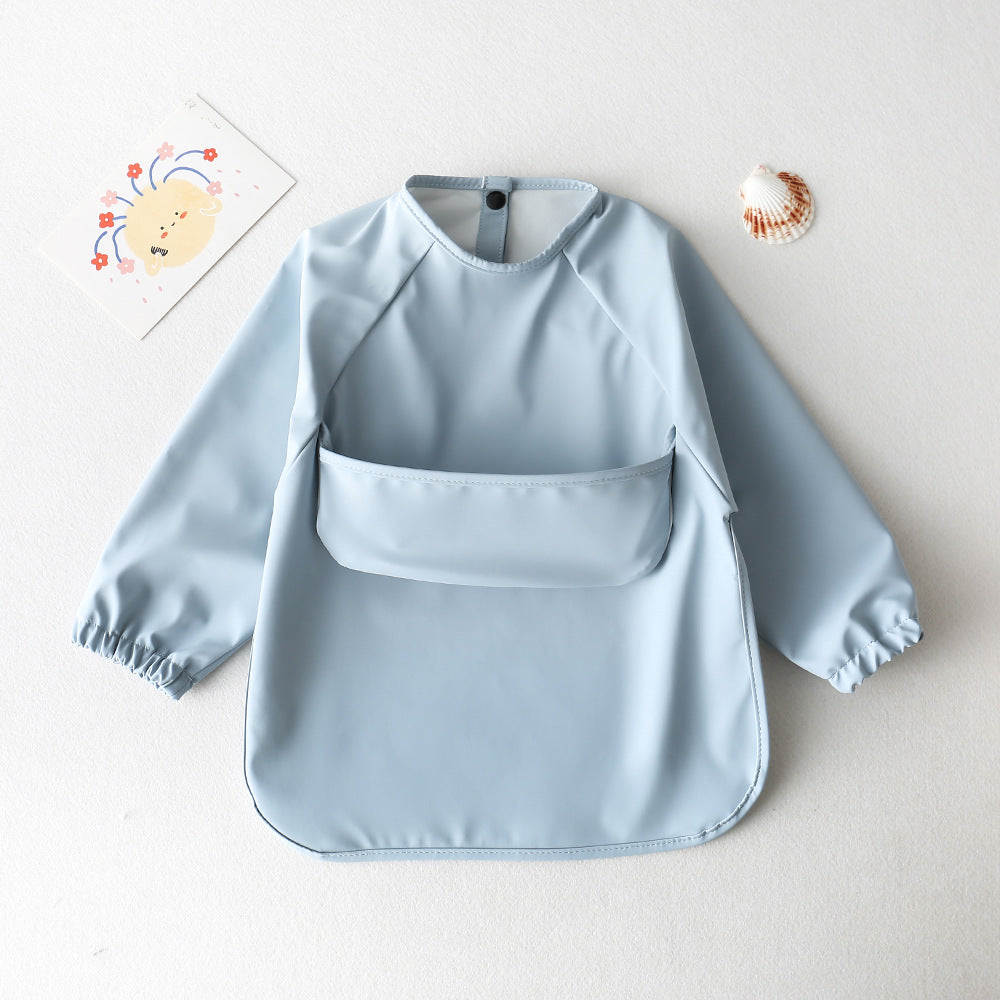 Long Sleeve PU Waterproof Bib 長袖 PU 防水 お食事エプロン【mh0012236】 blue / S mamahalo accessories よだれかけ
