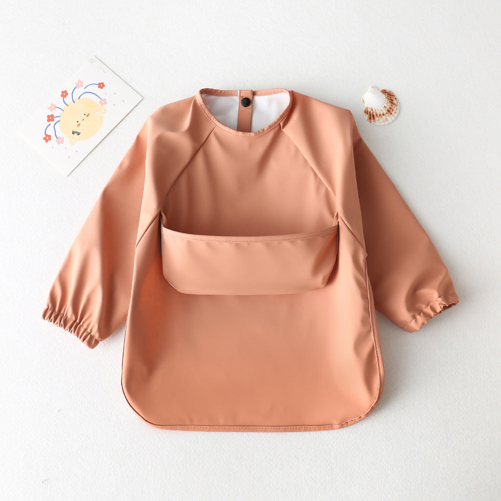 Long Sleeve PU Waterproof Bib 長袖 PU 防水 お食事エプロン【mh0012236】 copper / S mamahalo accessories よだれかけ