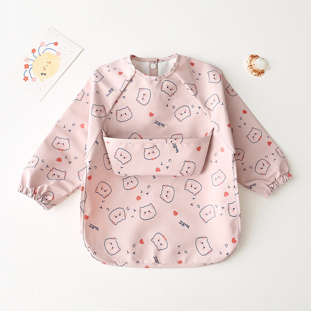 Long Sleeve PU Waterproof Bib 長袖 PU 防水 お食事エプロン【mh0012236】 learn to meow / S mamahalo accessories よだれかけ