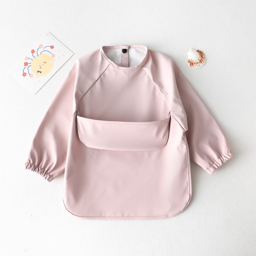 Long Sleeve PU Waterproof Bib 長袖 PU 防水 お食事エプロン【mh0012236】 maca powder / S mamahalo accessories よだれかけ