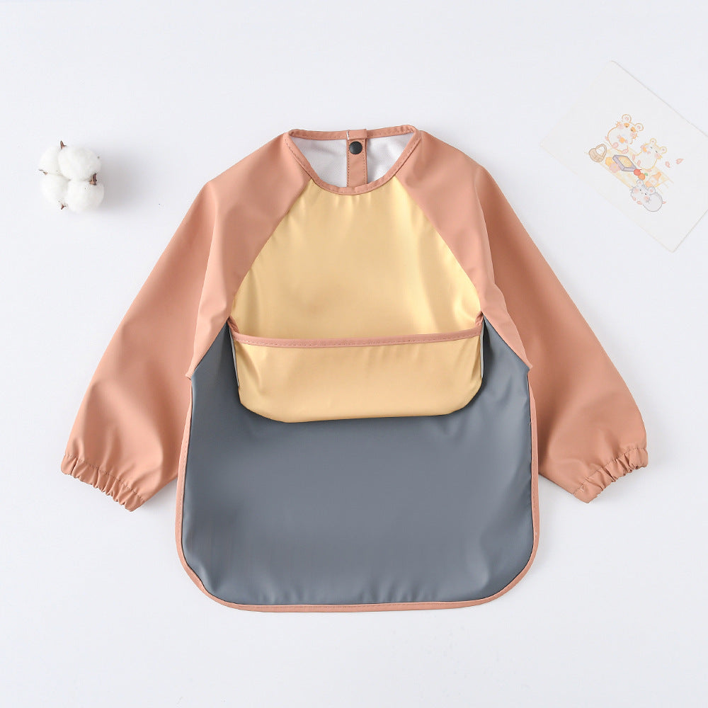 Long Sleeve PU Waterproof Bib 長袖 PU 防水 お食事エプロン【mh0012236】 mamahalo accessories よだれかけ