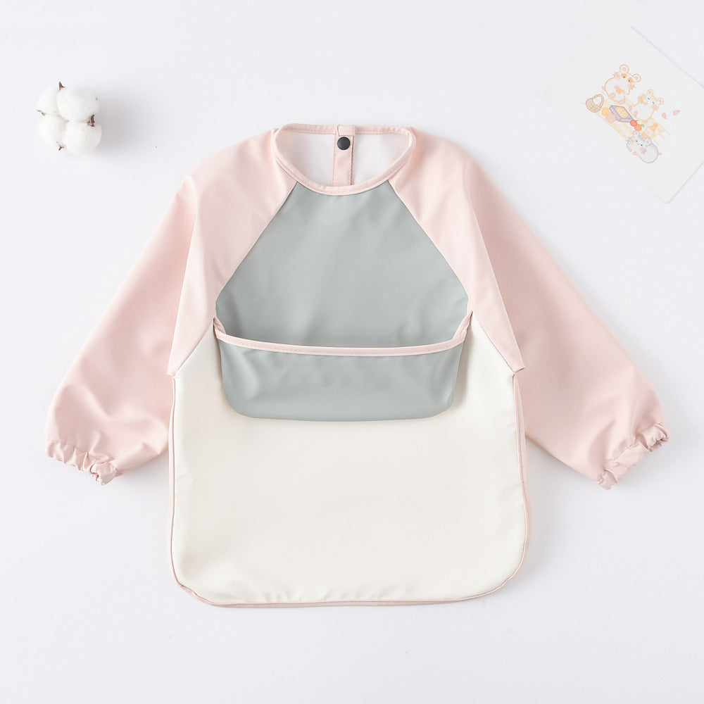 Long Sleeve PU Waterproof Bib 長袖 PU 防水 お食事エプロン【mh0012236】 mamahalo accessories よだれかけ