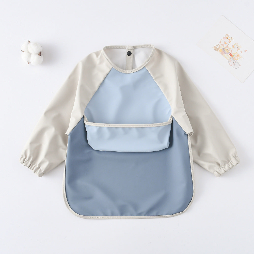 Long Sleeve PU Waterproof Bib 長袖 PU 防水 お食事エプロン【mh0012236】 mamahalo accessories よだれかけ