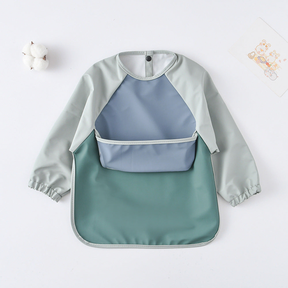 Long Sleeve PU Waterproof Bib 長袖 PU 防水 お食事エプロン【mh0012236】 mamahalo accessories よだれかけ