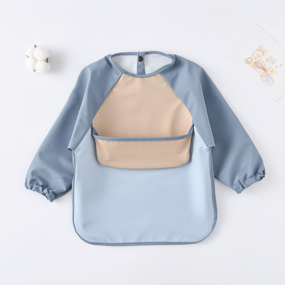 Long Sleeve PU Waterproof Bib 長袖 PU 防水 お食事エプロン【mh0012236】 mamahalo accessories よだれかけ