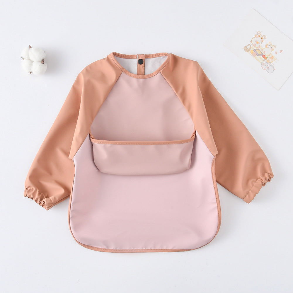 Long Sleeve PU Waterproof Bib 長袖 PU 防水 お食事エプロン【mh0012236】 mamahalo accessories よだれかけ