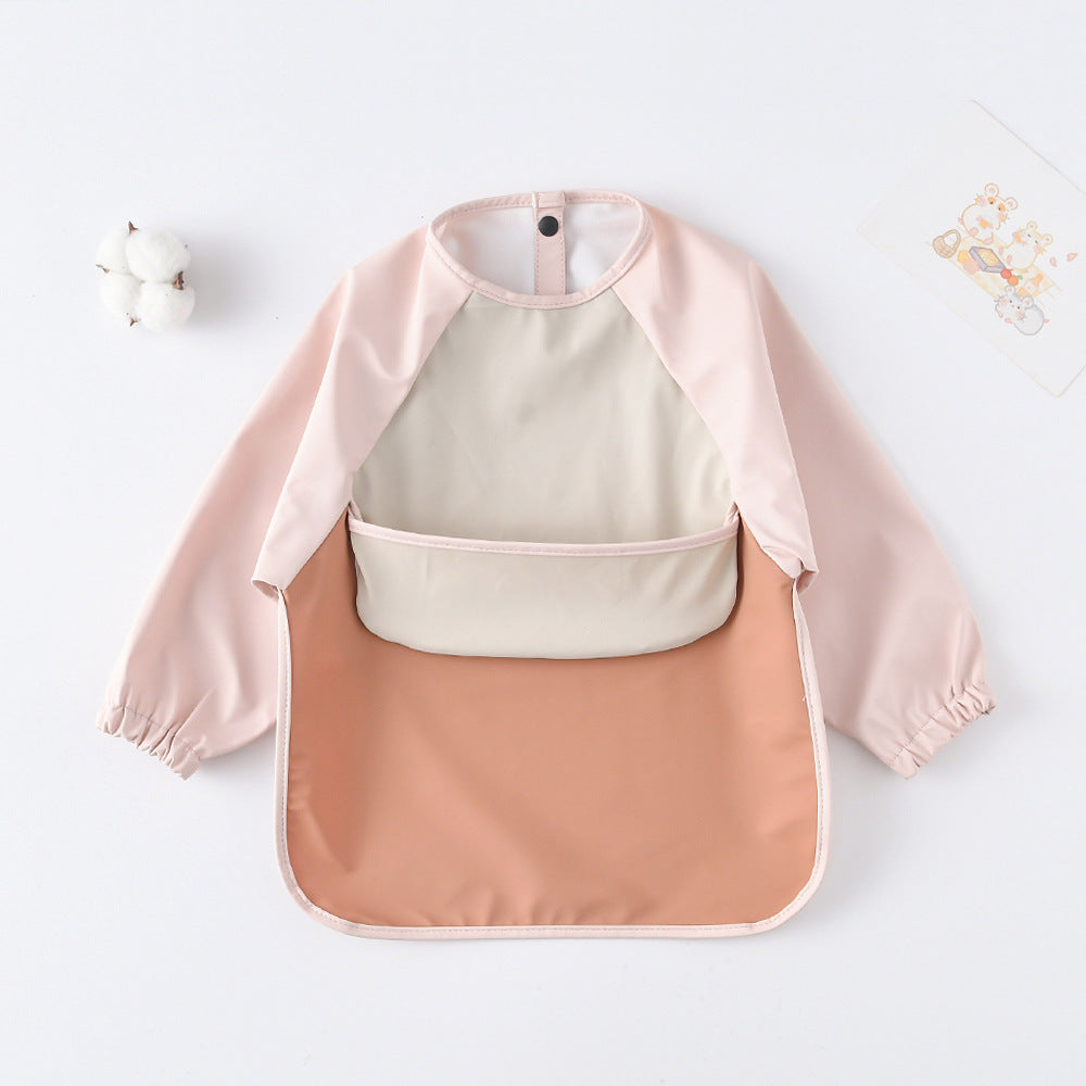 Long Sleeve PU Waterproof Bib 長袖 PU 防水 お食事エプロン【mh0012236】 mamahalo accessories よだれかけ