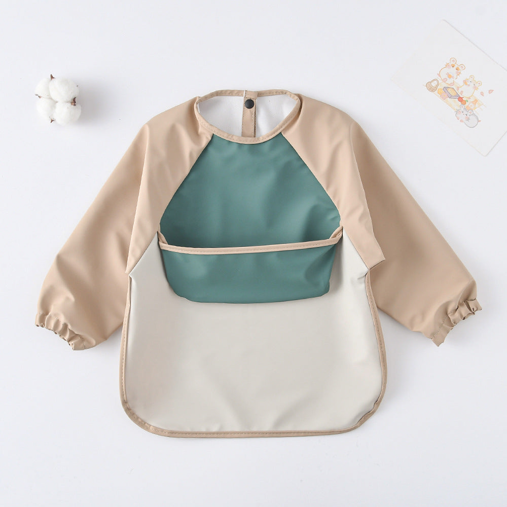 Long Sleeve PU Waterproof Bib 長袖 PU 防水 お食事エプロン【mh0012236】 mamahalo accessories よだれかけ