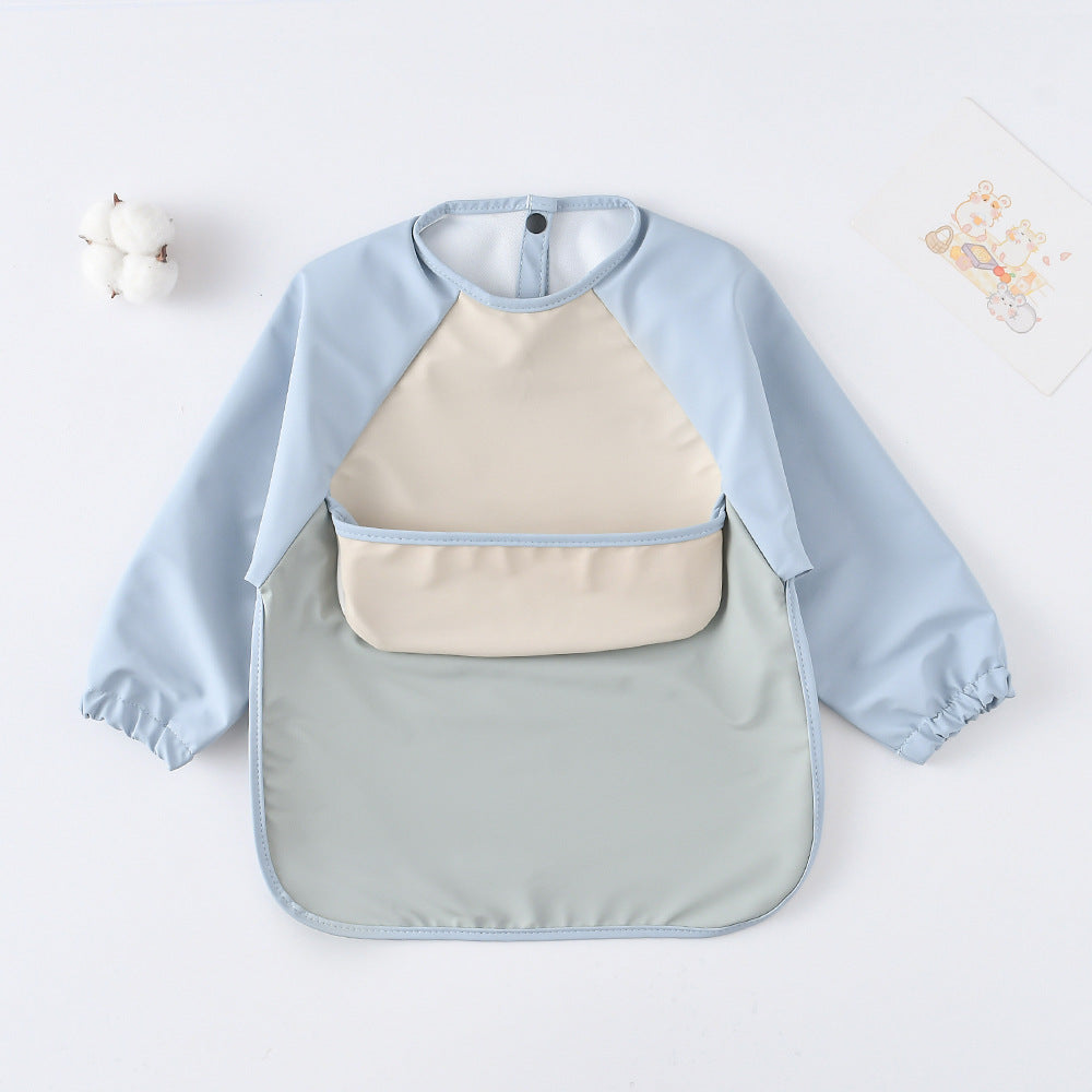 Long Sleeve PU Waterproof Bib 長袖 PU 防水 お食事エプロン【mh0012236】 mamahalo accessories よだれかけ