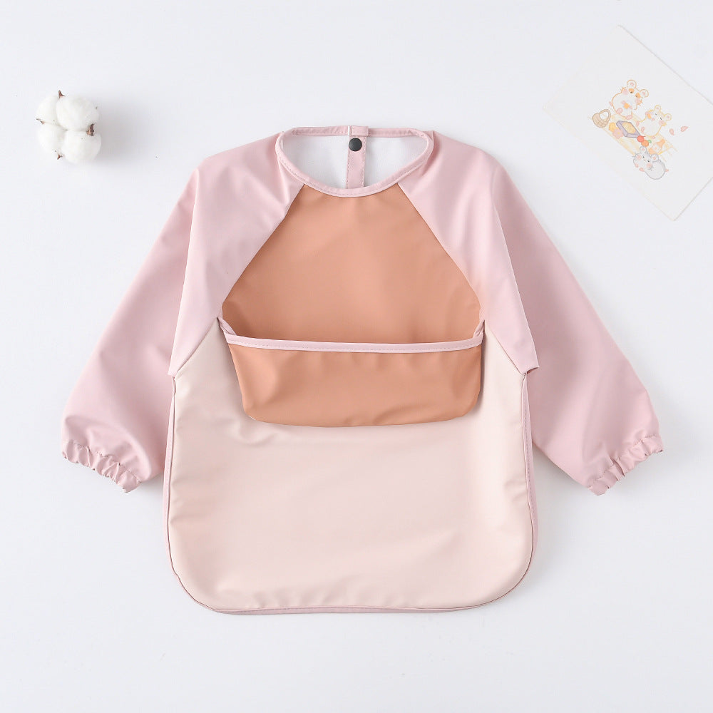 Long Sleeve PU Waterproof Bib 長袖 PU 防水 お食事エプロン【mh0012236】 mamahalo accessories よだれかけ