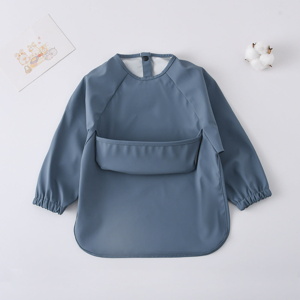 Long Sleeve PU Waterproof Bib 長袖 PU 防水 お食事エプロン【mh0012236】 mamahalo accessories よだれかけ