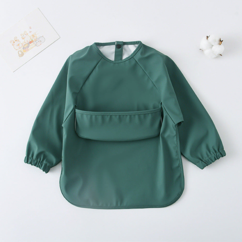 Long Sleeve PU Waterproof Bib 長袖 PU 防水 お食事エプロン【mh0012236】 mamahalo accessories よだれかけ