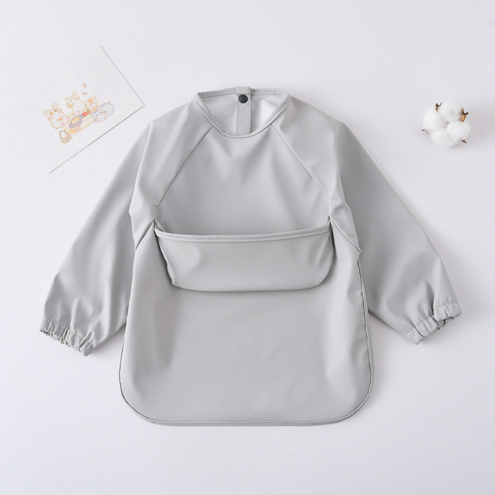 Long Sleeve PU Waterproof Bib 長袖 PU 防水 お食事エプロン【mh0012236】 mamahalo accessories よだれかけ