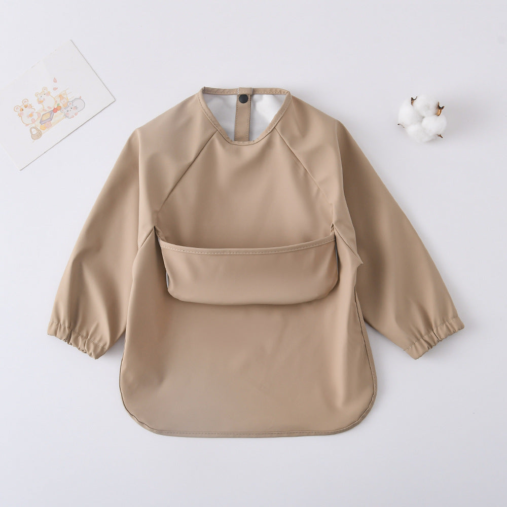 Long Sleeve PU Waterproof Bib 長袖 PU 防水 お食事エプロン【mh0012236】 mamahalo accessories よだれかけ