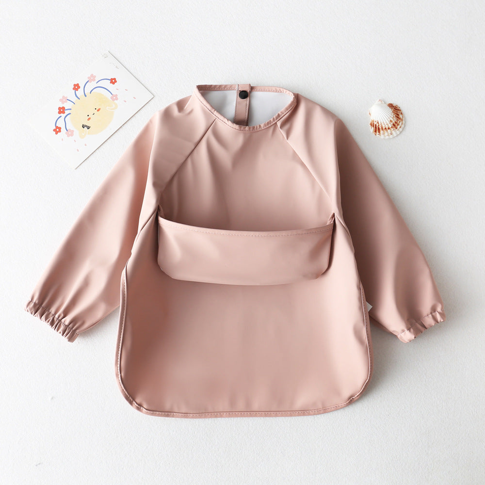 Long Sleeve PU Waterproof Bib 長袖 PU 防水 お食事エプロン【mh0012236】 mamahalo accessories よだれかけ
