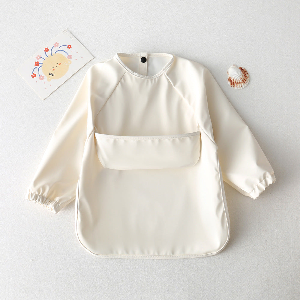Long Sleeve PU Waterproof Bib 長袖 PU 防水 お食事エプロン【mh0012236】 milky white / S mamahalo accessories よだれかけ