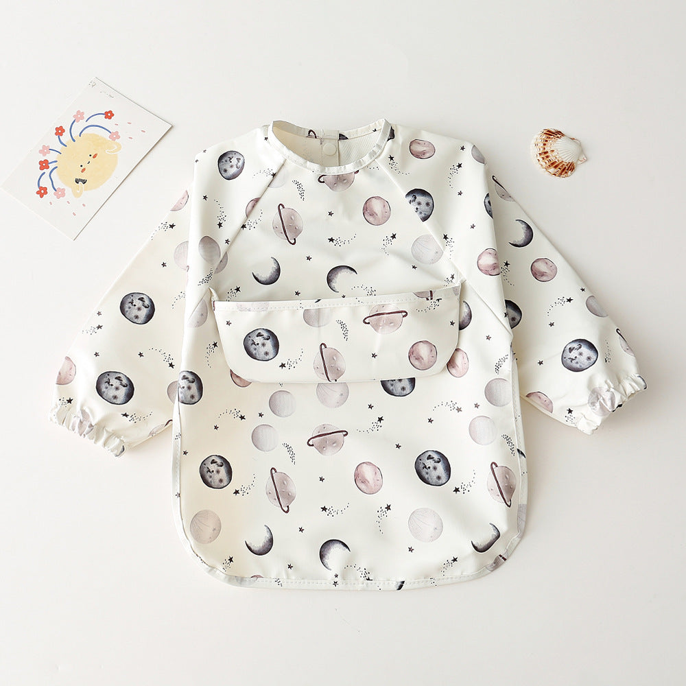 Long Sleeve PU Waterproof Bib 長袖 PU 防水 お食事エプロン【mh0012236】 planet / S mamahalo accessories よだれかけ