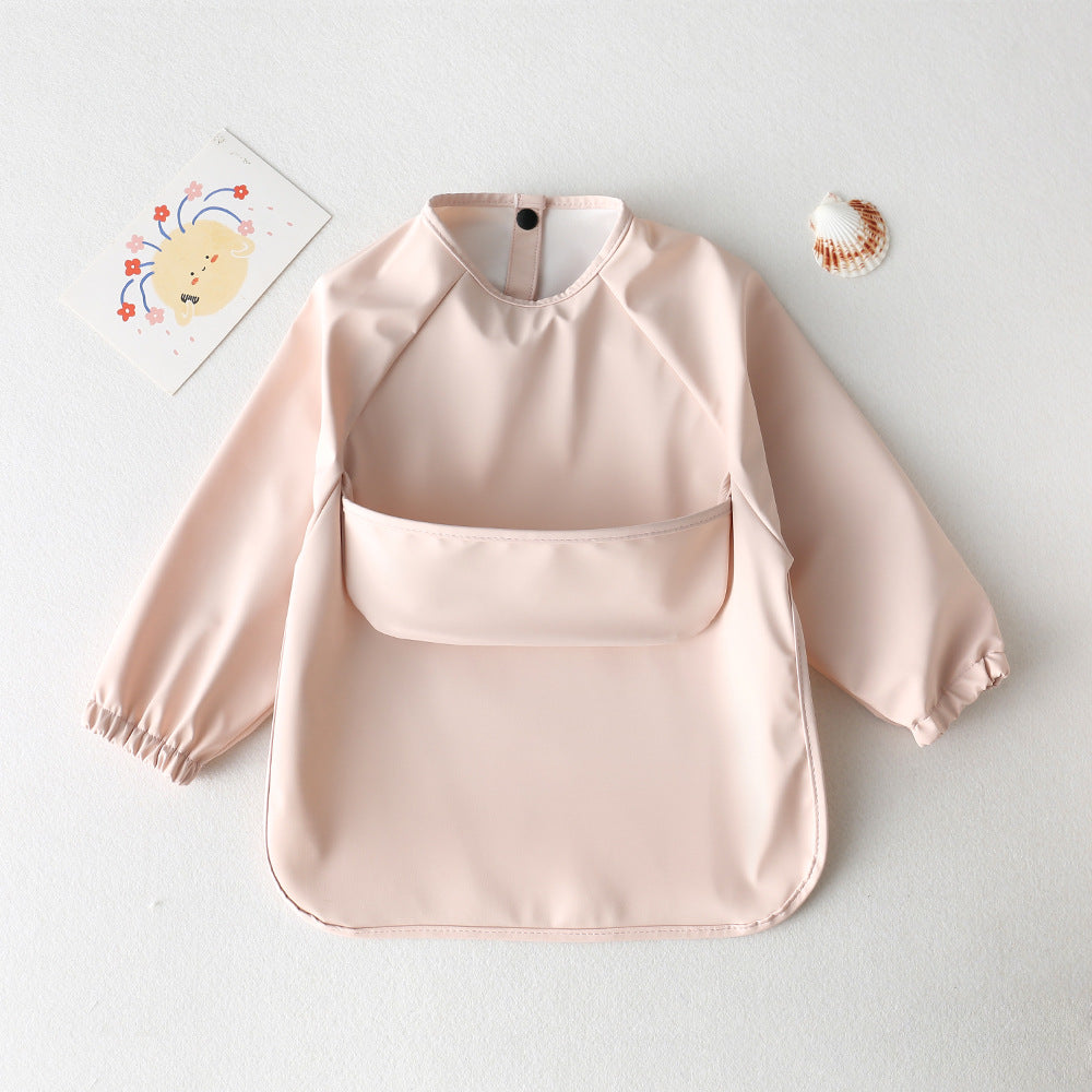 Long Sleeve PU Waterproof Bib 長袖 PU 防水 お食事エプロン【mh0012236】 princess pink / S mamahalo accessories よだれかけ