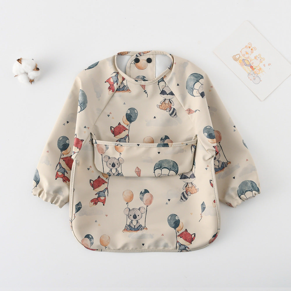 Long Sleeve PU Waterproof Bib 長袖 PU 防水 お食事エプロン【mh0012236】 rice fox koala / S mamahalo accessories よだれかけ