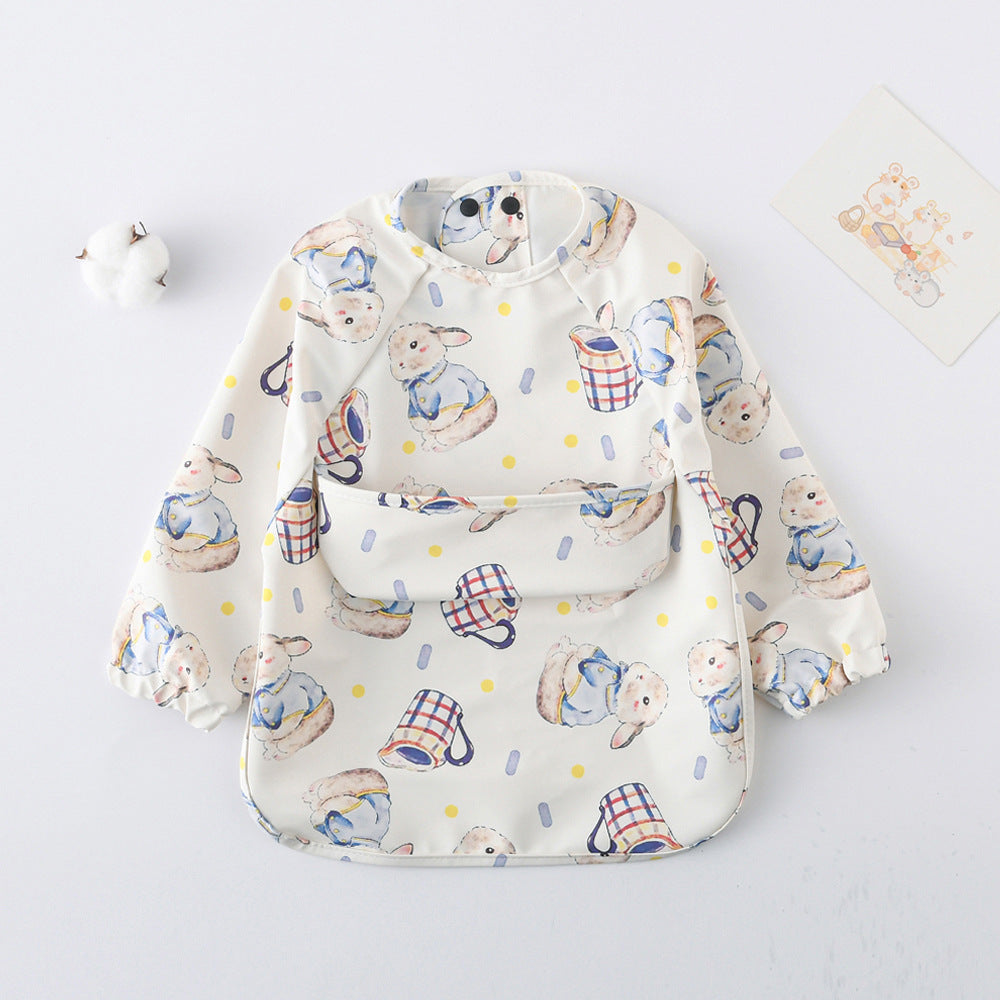 Long Sleeve PU Waterproof Bib 長袖 PU 防水 お食事エプロン【mh0012236】 White Peter Rabbit / S mamahalo accessories よだれかけ